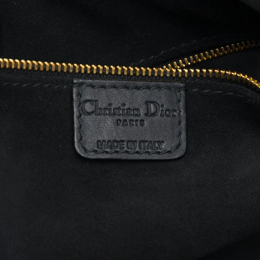 Dior Large Woven Lambskin Lady Dior Soft Shopping Tote Black Leather Very good - Box View