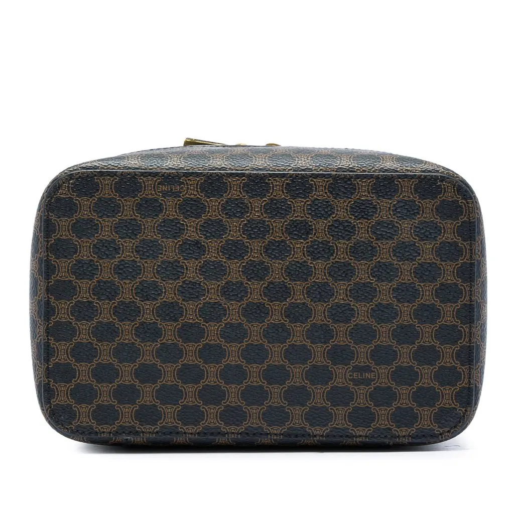 Celine Macadam Coated Canvas Double Zip Vanity Bag Brown Canvas Very good - Inside View
