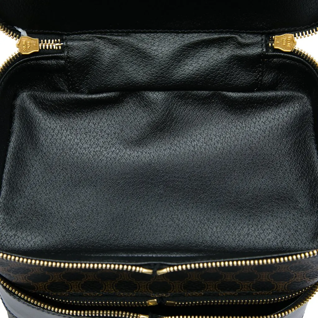 Celine Macadam Coated Canvas Double Zip Vanity Bag Brown Canvas Very good - Box View