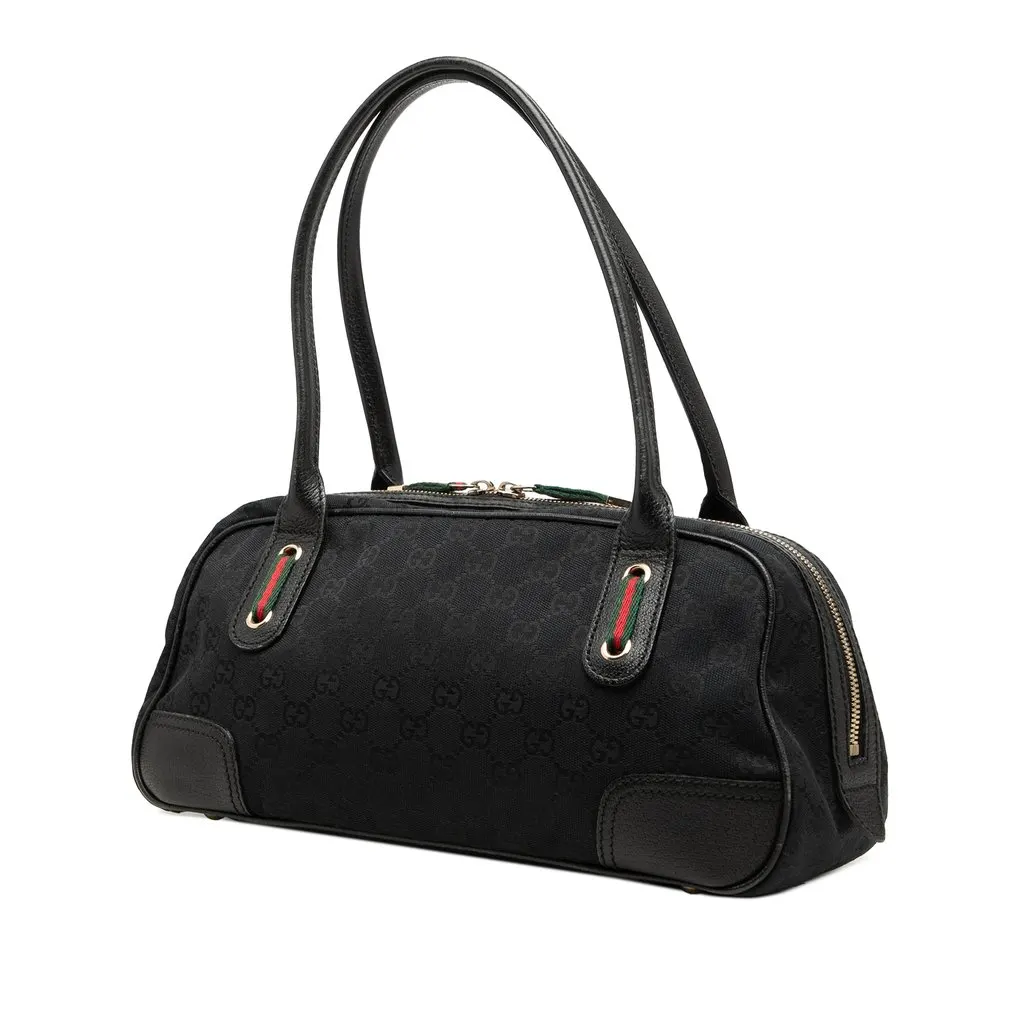 Gucci GG Canvas Web Princy Shoulder Bag Black Very good - Back View