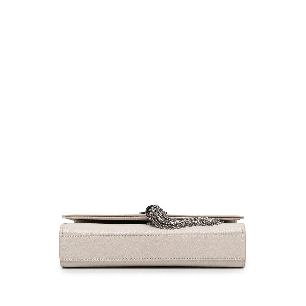 Saint Laurent Small Grain de Poudre Monogram Kate Tassel Crossbody White Leather Very good - Inside View