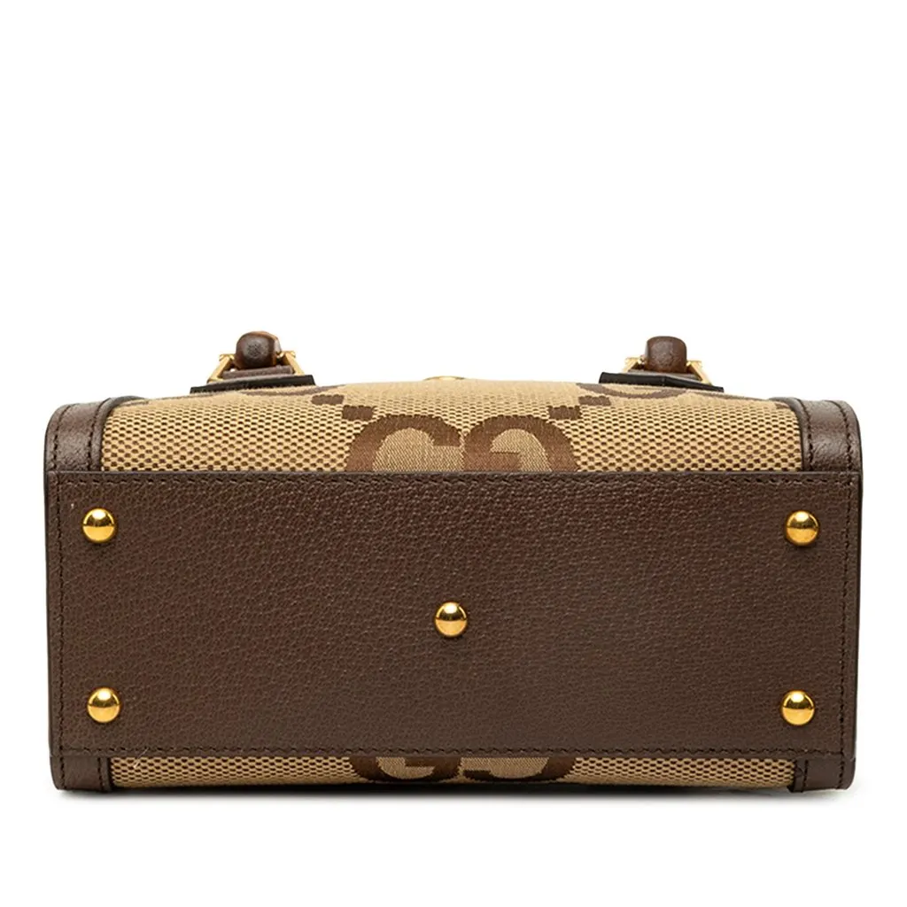 Gucci Mini Jumbo GG Canvas Bamboo Diana Satchel Beige Canvas Very good - Inside View