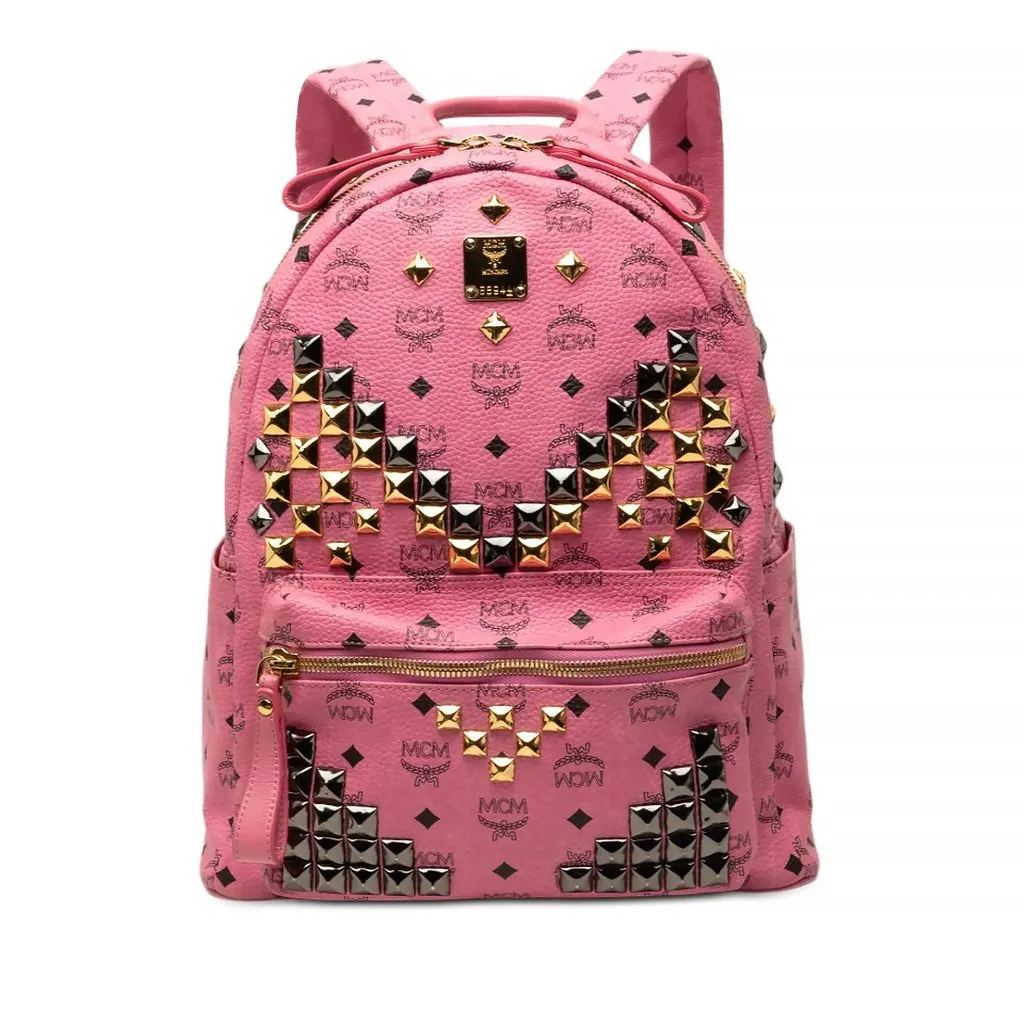 MCM Visetos Studded Coated Canvas Stark Backpack