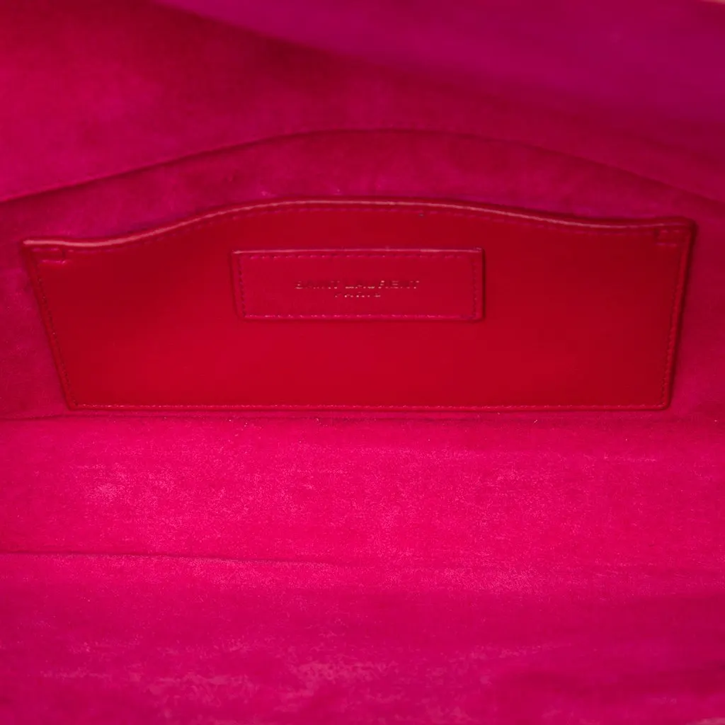 Saint Laurent Grain de Poudre Monogram Cassandre Clutch Pink Leather Very good - Model View