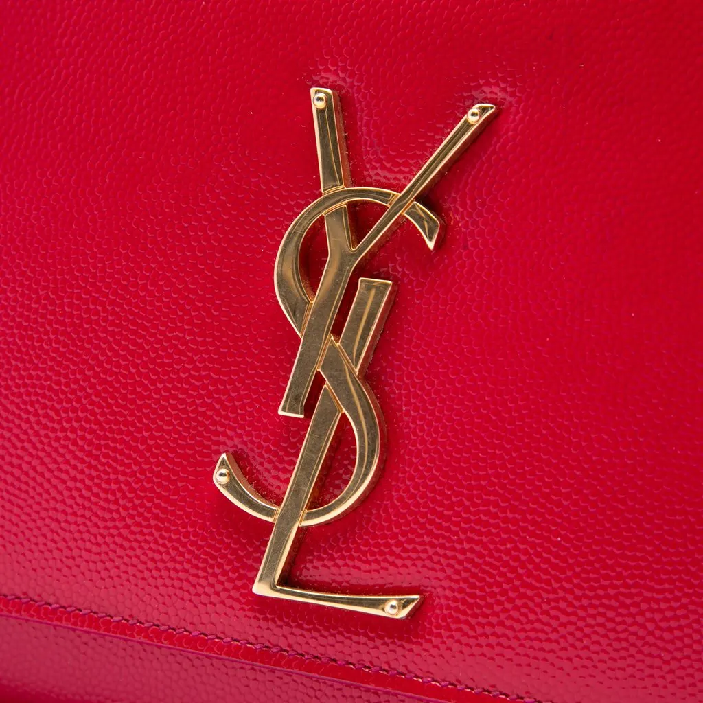 Saint Laurent Grain de Poudre Monogram Cassandre Clutch Pink Leather Very good - Box View