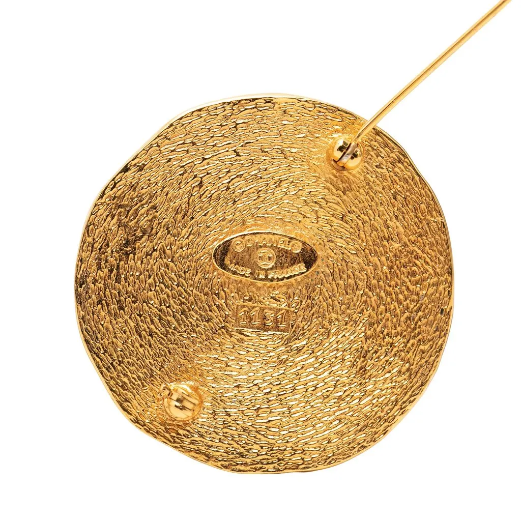 Chanel Gold Plated 31 Rue Cambon Round Brooch Gold Brass Very good - Inside View