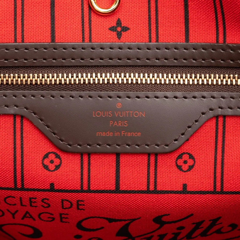Louis Vuitton Damier Ebene Neverfull MM Brown Canvas Very good - Box View