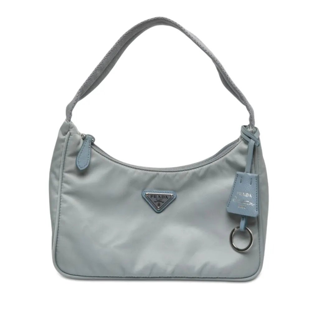 Prada Mini Tessuto Re Edition 2000 Shoulder Bag Blue Polyamide Very good - Front View