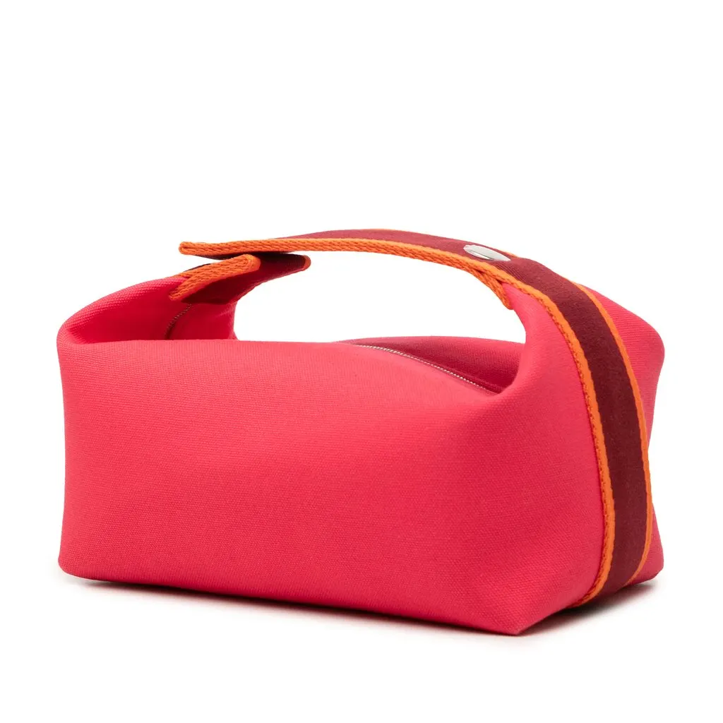 Hermès Small Toile Bride A Brac Case Pink Canvas Very good - Back View