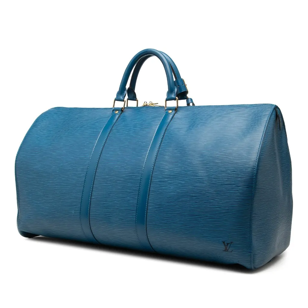 Louis Vuitton Epi Keepall 55 Blue Leather Very good - Back View