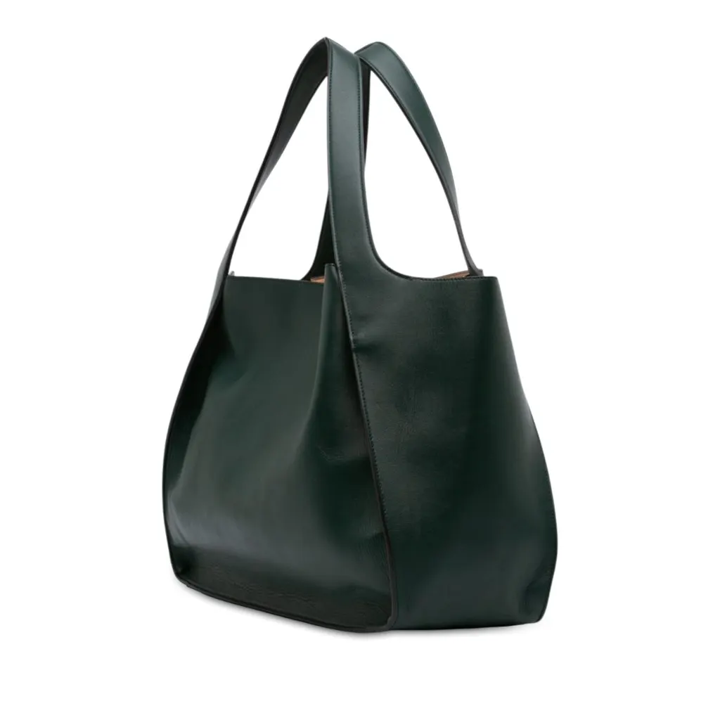 Stella McCartney Faux Leather Stella Logo Tote Green Very good - Back View