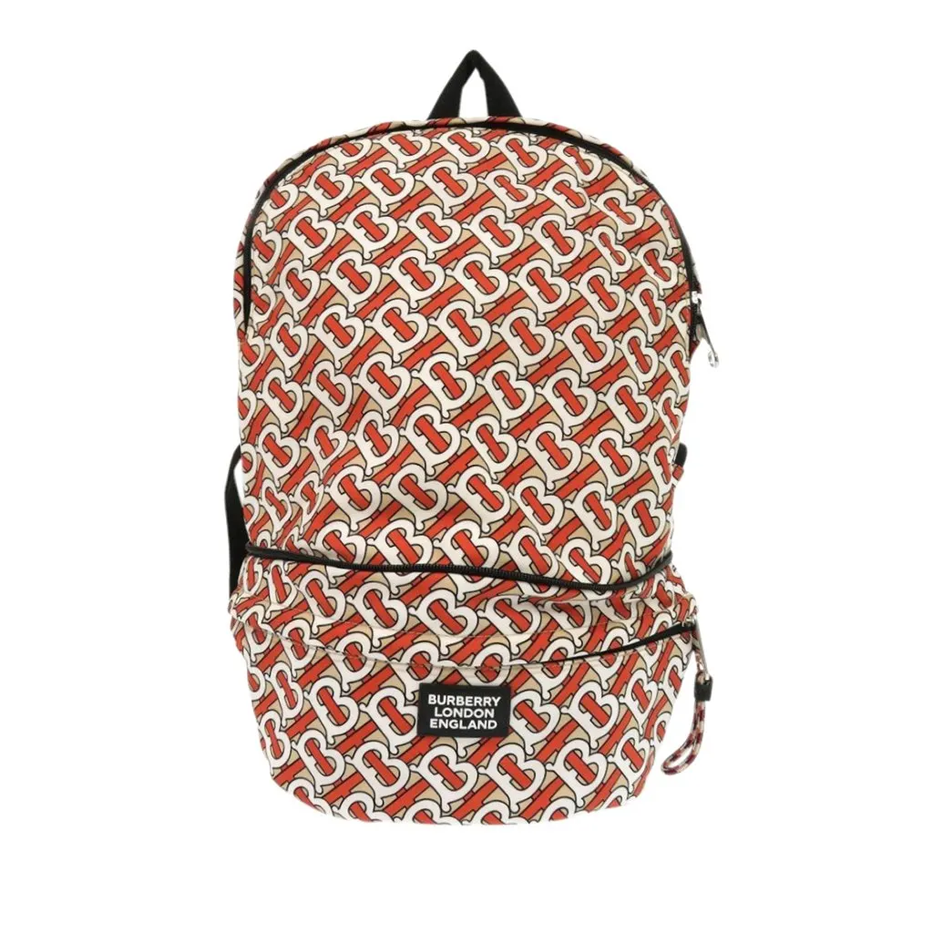Burberry TB Monogram Nylon Convertible Backpack Orange Very good - Front View