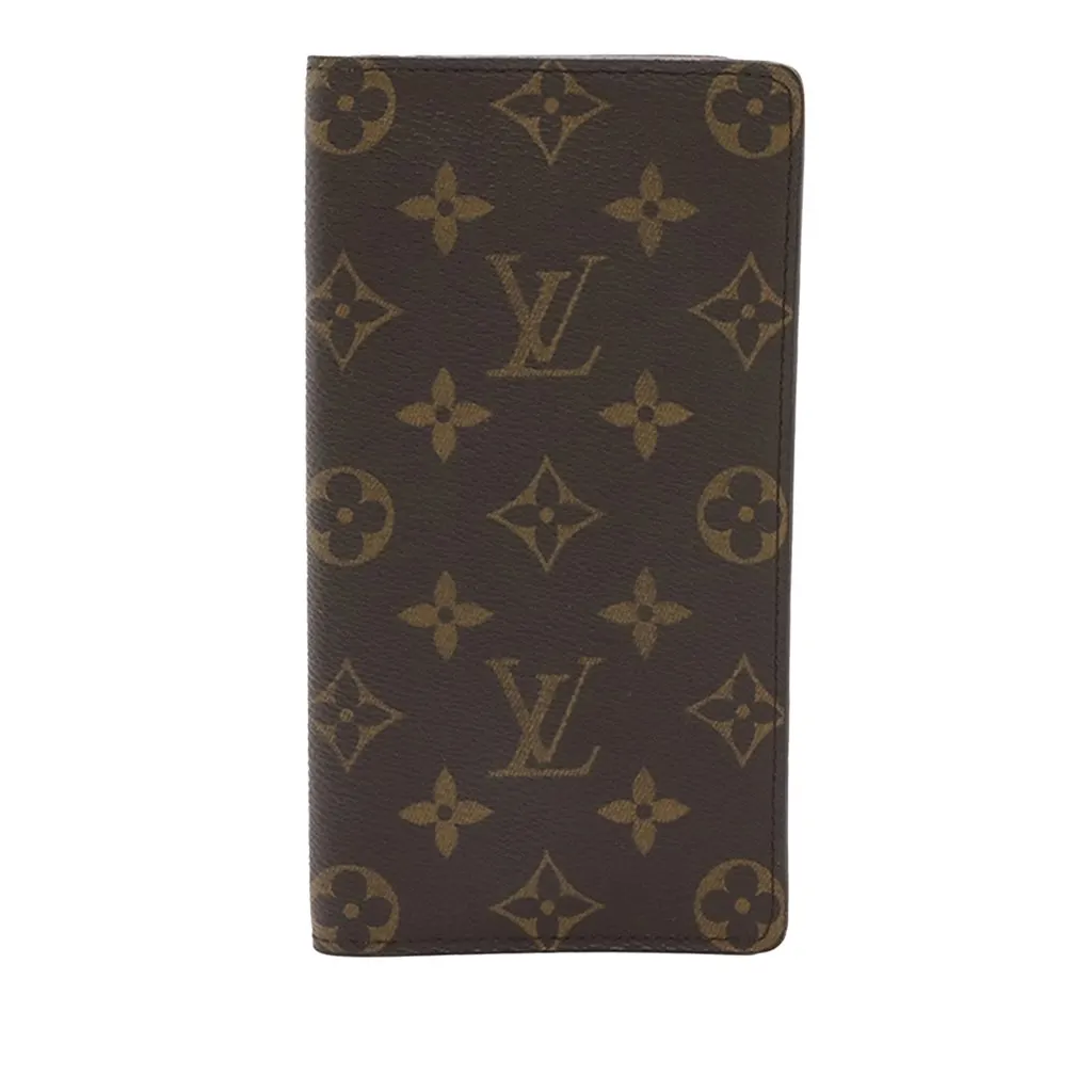Louis Vuitton Monogram Porte Valeurs Checkbook Wallet Brown Very good - Front View