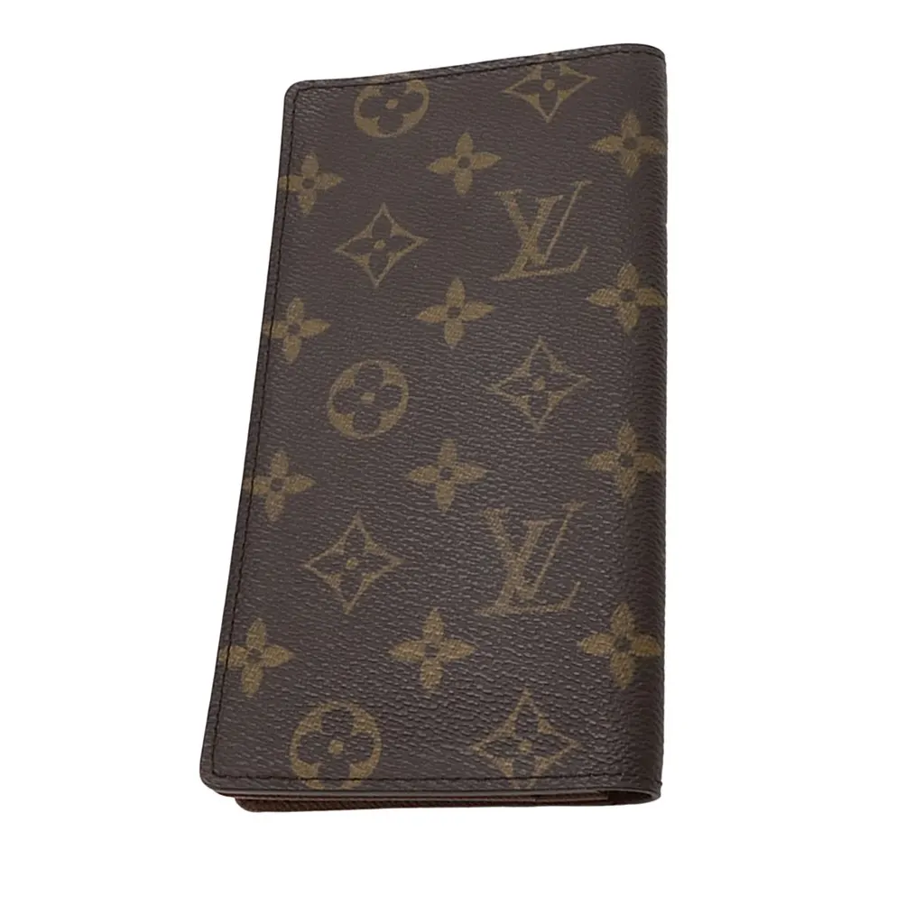 Louis Vuitton Monogram Porte Valeurs Checkbook Wallet Brown Very good - Back View