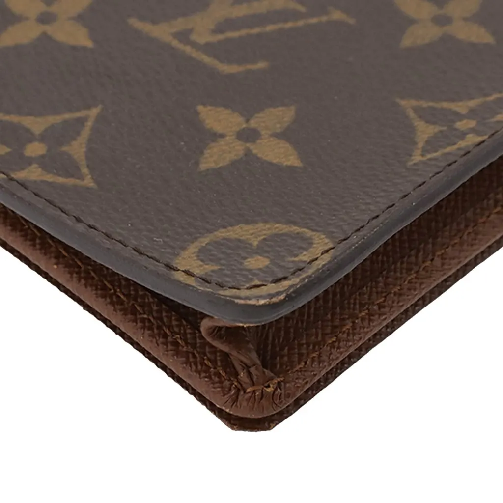 Louis Vuitton Monogram Porte Valeurs Checkbook Wallet Brown Very good - Box View