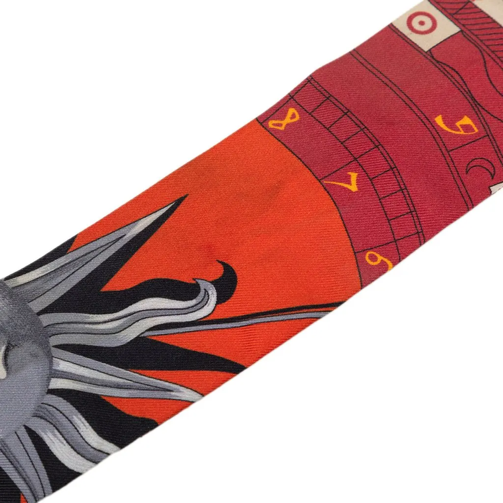 Hermès Astrologie Twilly Silk Scarf Orange Very good - Back View