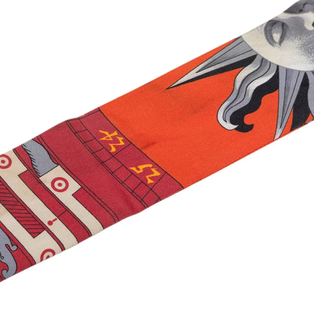 Hermès Astrologie Twilly Silk Scarf Orange Very good - Inside View