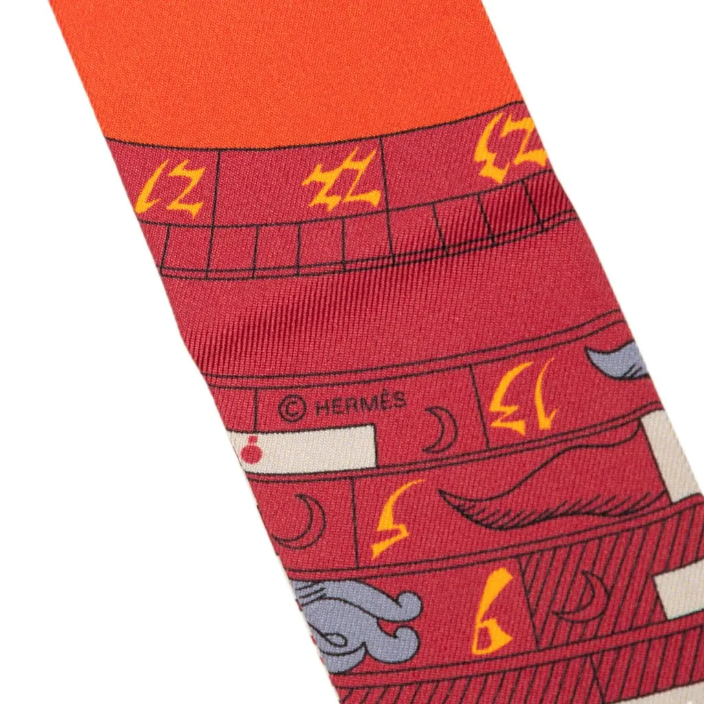 Hermès Astrologie Twilly Silk Scarf Orange Very good - Box View