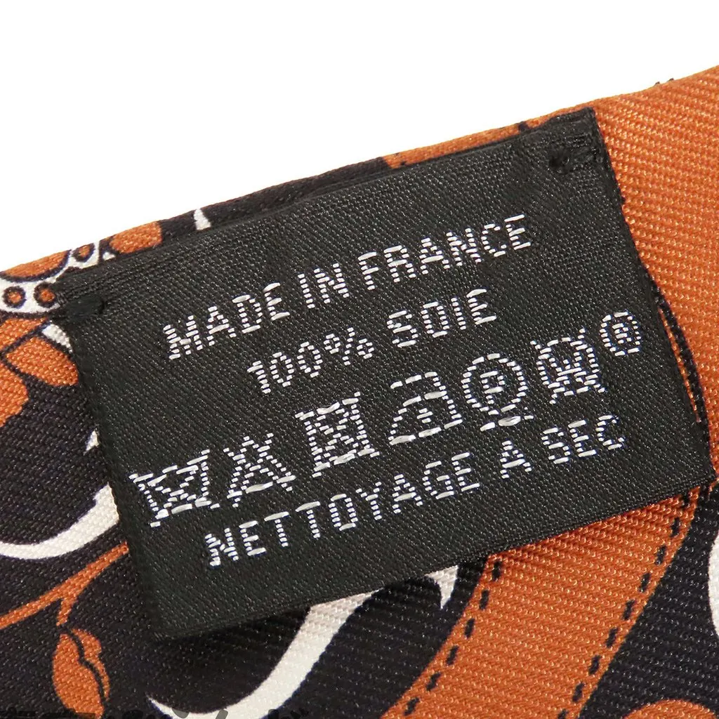 Hermès Festival des Amazones Bandana Silk Twilly Scarf Brown Very good - Back View