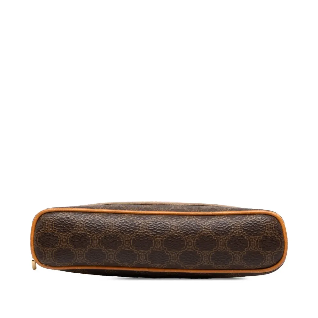 Celine Macadam Coated Canvas Cosmetic Pouch Brown Canvas Good - Inside View
