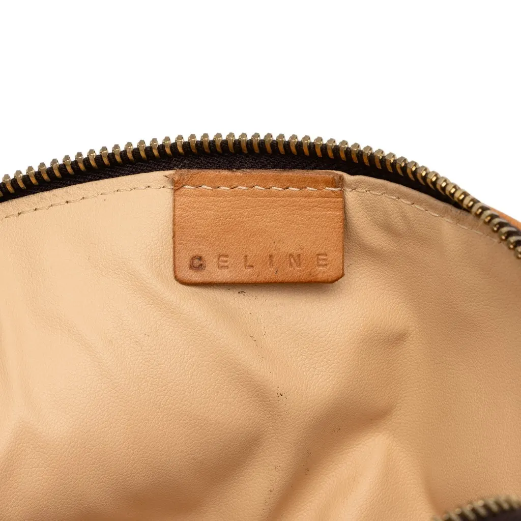 Celine Macadam Coated Canvas Cosmetic Pouch Brown Canvas Good - Box View