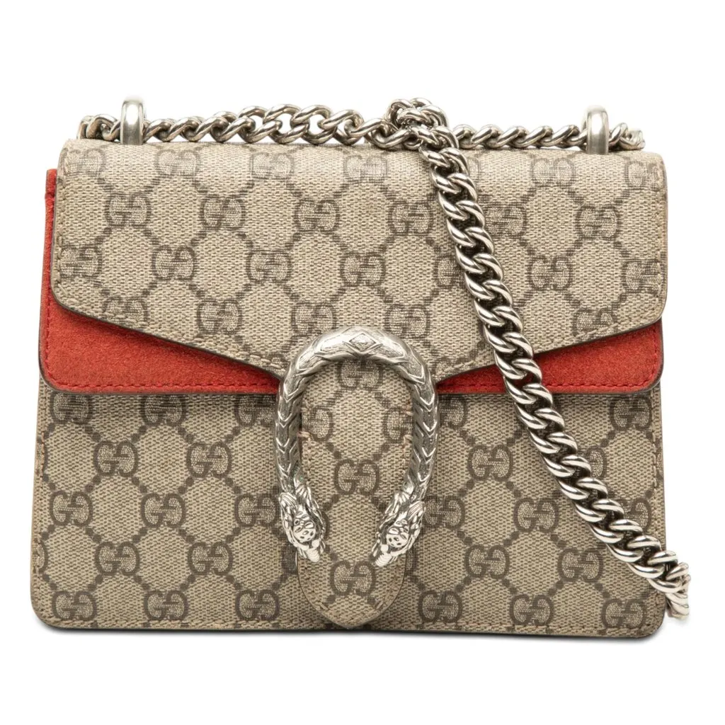 Gucci Small GG Supreme Dionysus Crossbody Beige Canvas Good - Front View