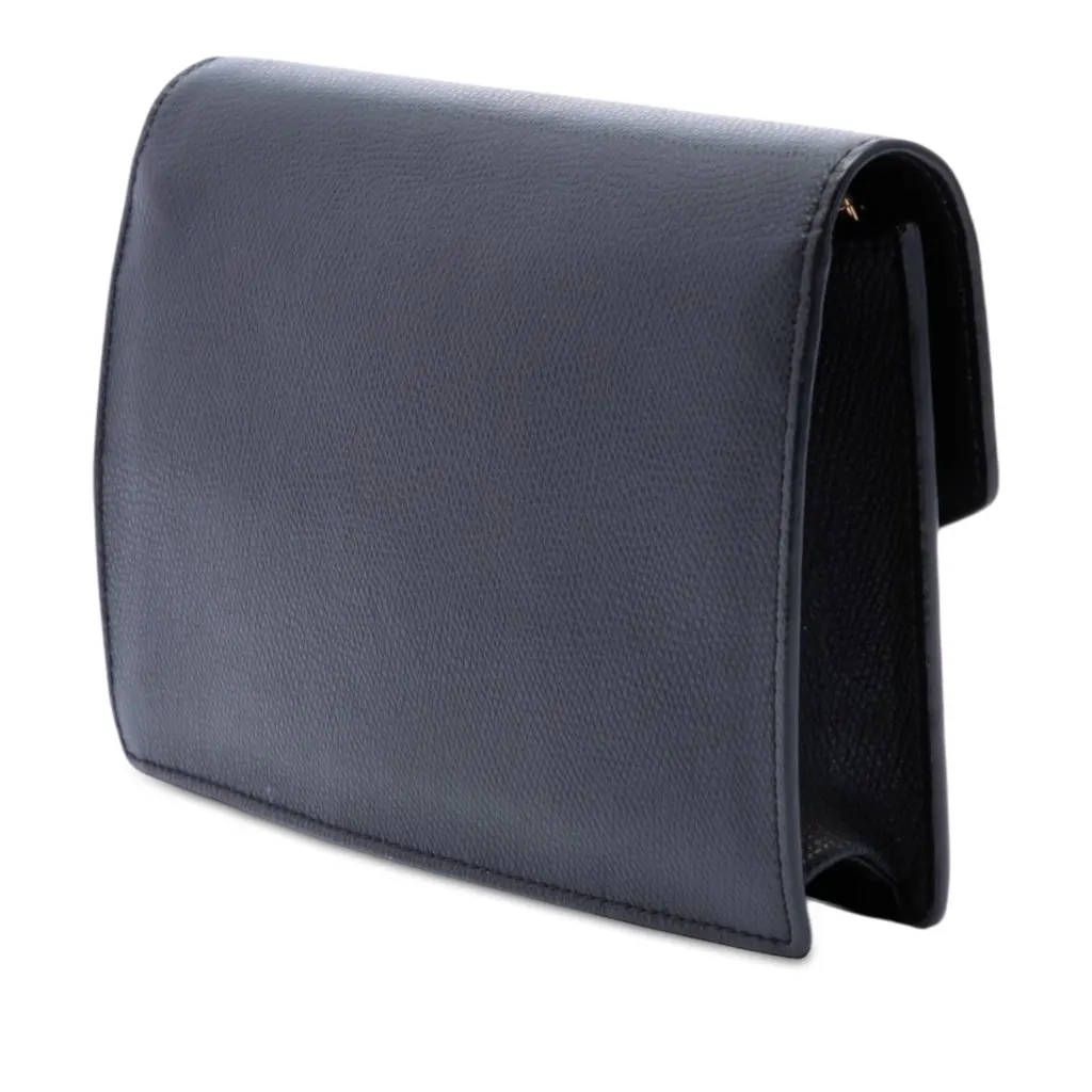 Fendi Leather F Is Fendi Envelope Wallet On Chain Black Leather Very good - Back View