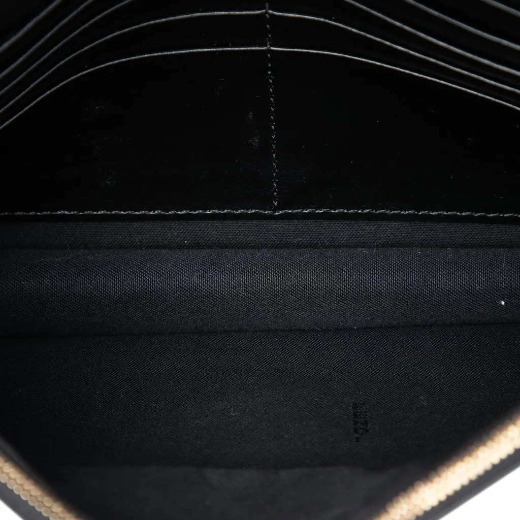 Fendi Leather F Is Fendi Envelope Wallet On Chain Black Leather Very good - Model View