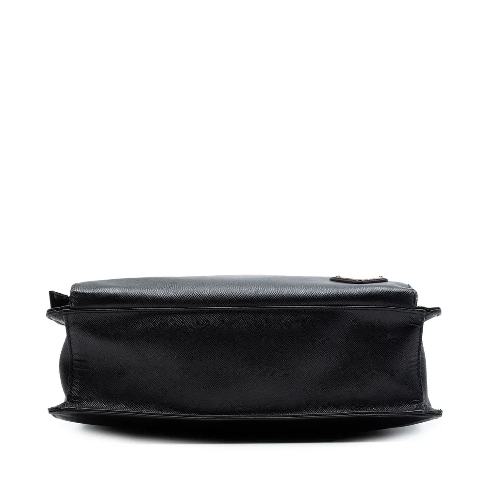 Prada Saffiano Lux Front Pocket Convertible Tote Black Leather Very good - Inside View