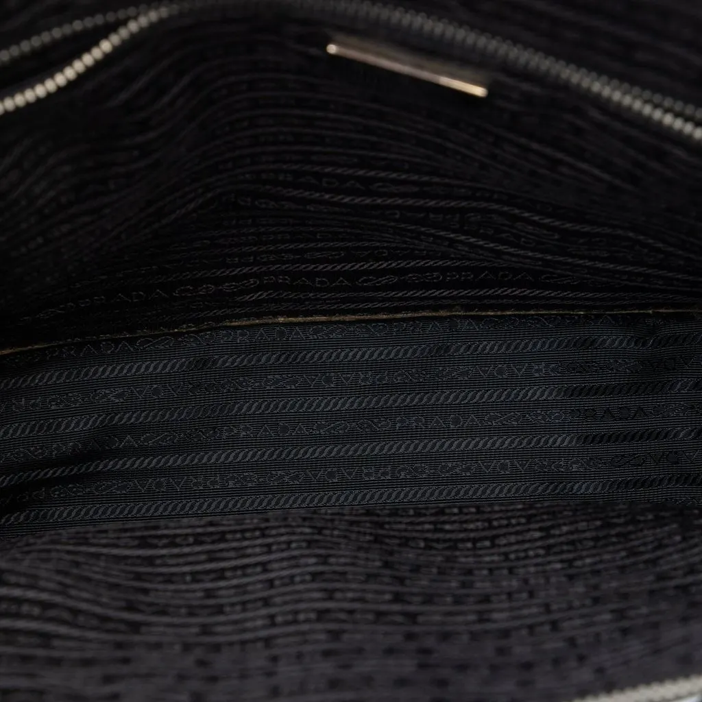 Prada Saffiano Lux Front Pocket Convertible Tote Black Leather Very good - Model View