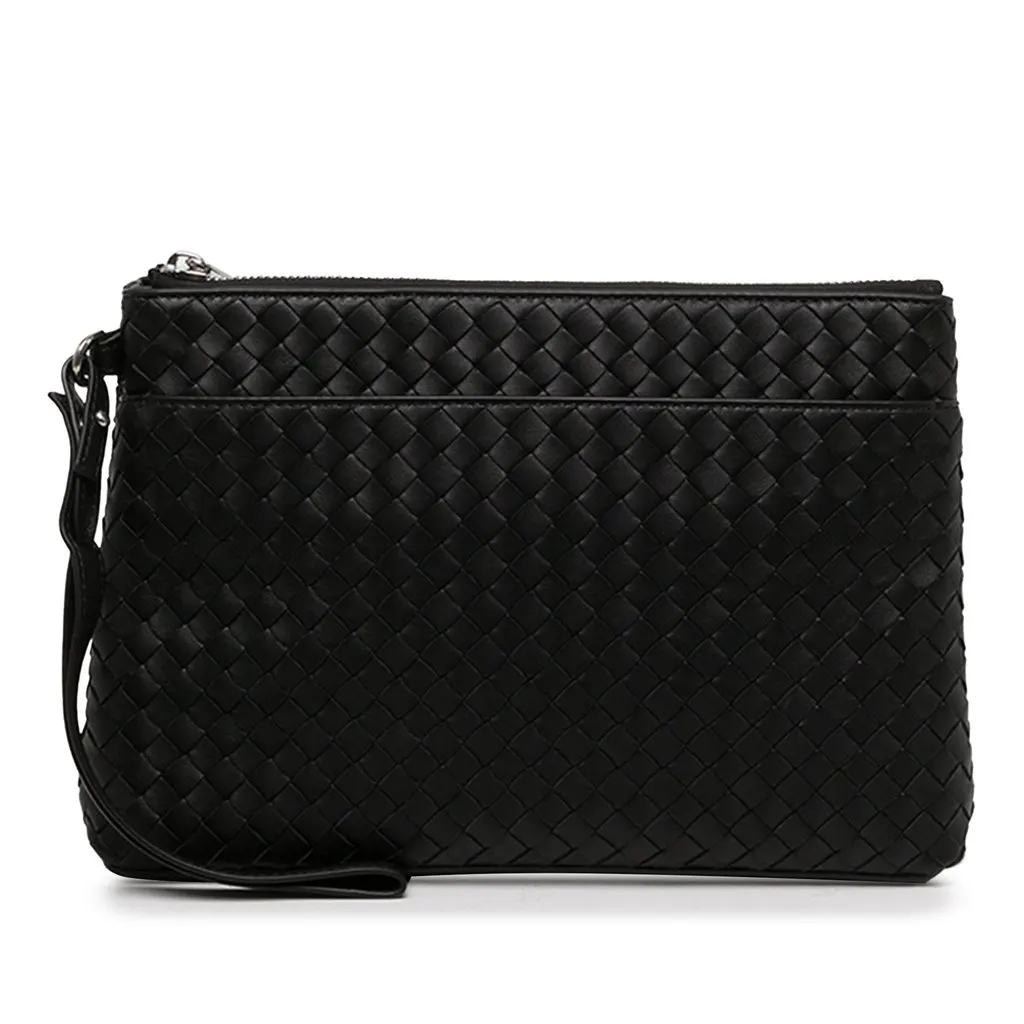 Bottega Veneta Nappa Intrecciato Piccolo Prism Pouch Black Leather Very good - Front View