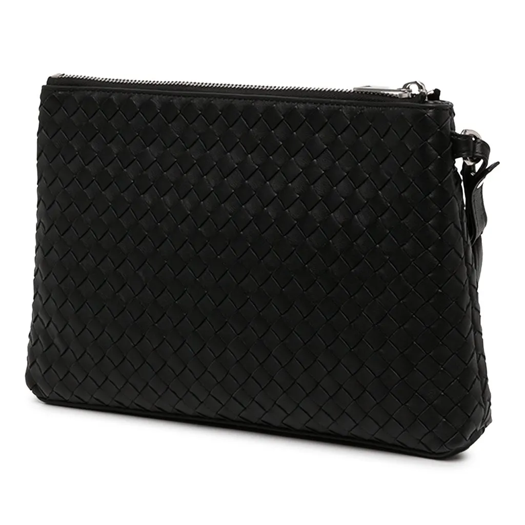 Bottega Veneta Nappa Intrecciato Piccolo Prism Pouch Black Leather Very good - Back View
