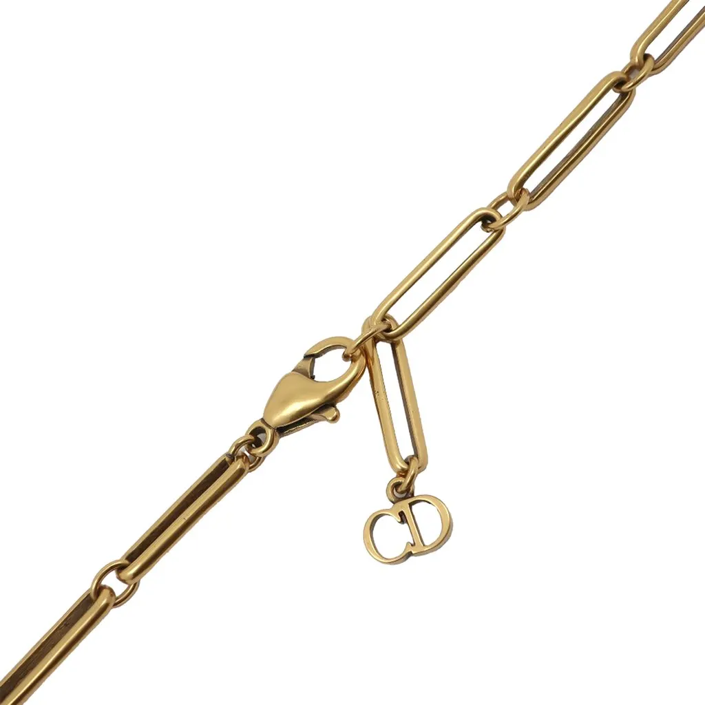 Dior Gold Plated Crystal J'Adior Heart Pendant Necklace Gold Metal Very good - Inside View