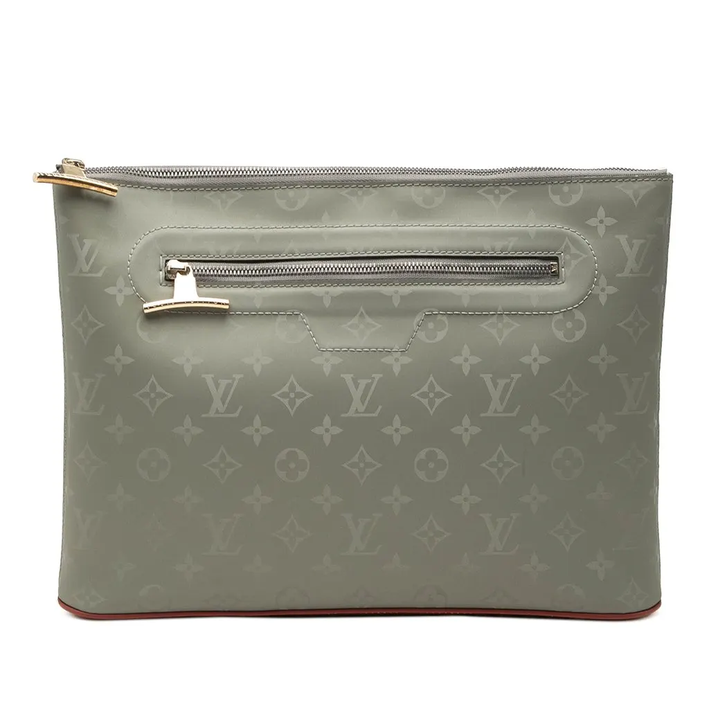 Louis Vuitton Monogram Titanium Pochette Cosmos MultiColor Canvas Good - Front View