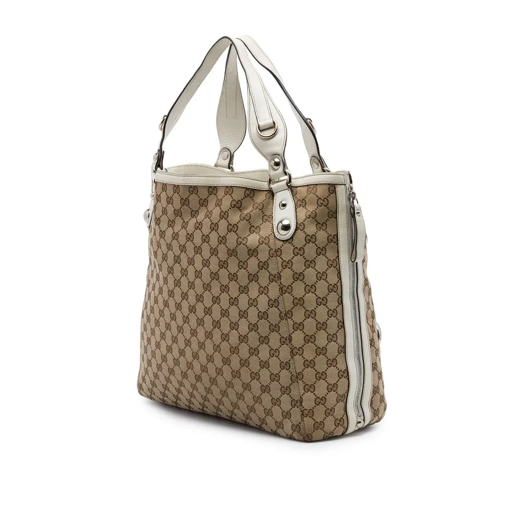 Gucci GG Canvas Icon Bit Zip Tote Beige Very good - Back View