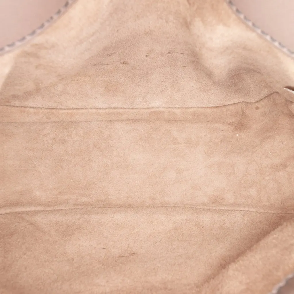 Bottega Veneta Small Intrecciato Trimmed Nappa Nodini Flap Brown Leather Very good - Model View