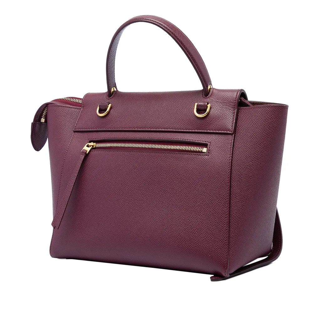 Celine Micro Grained Calfskin Belt Bag Red Leather Very good - Back View