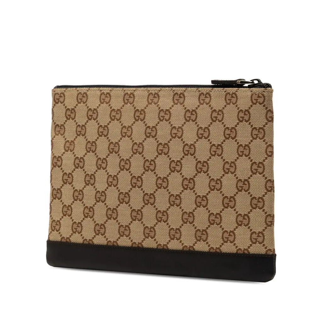 Gucci GG Canvas Clutch Beige Very good - Back View