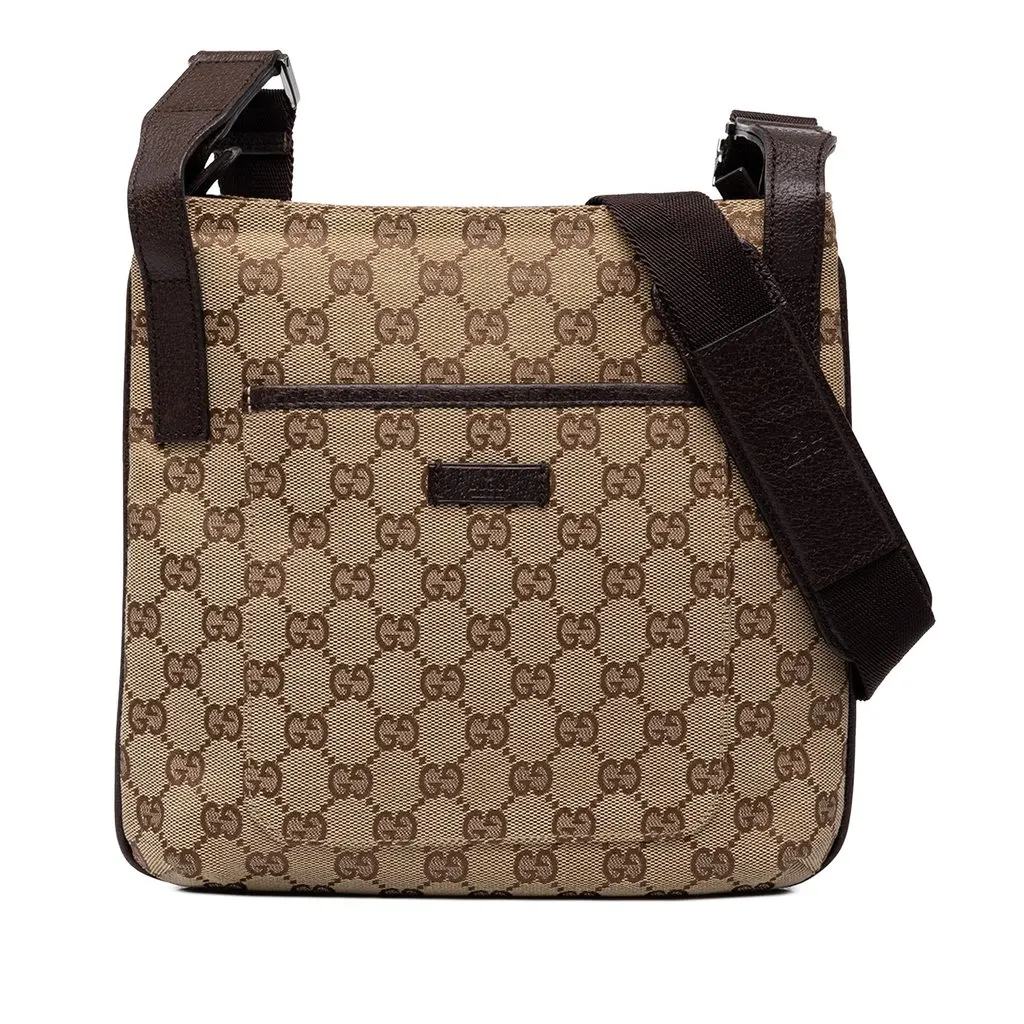 Gucci GG Canvas Crossbody Beige Canvas Good - Front View