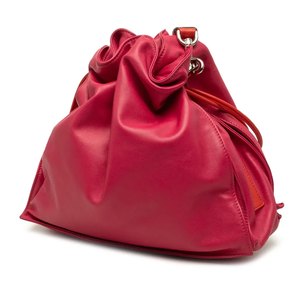 Loewe Bicolor Nappa Flamenco Tassel 30 Crossbody Pink Leather Very good - Back View