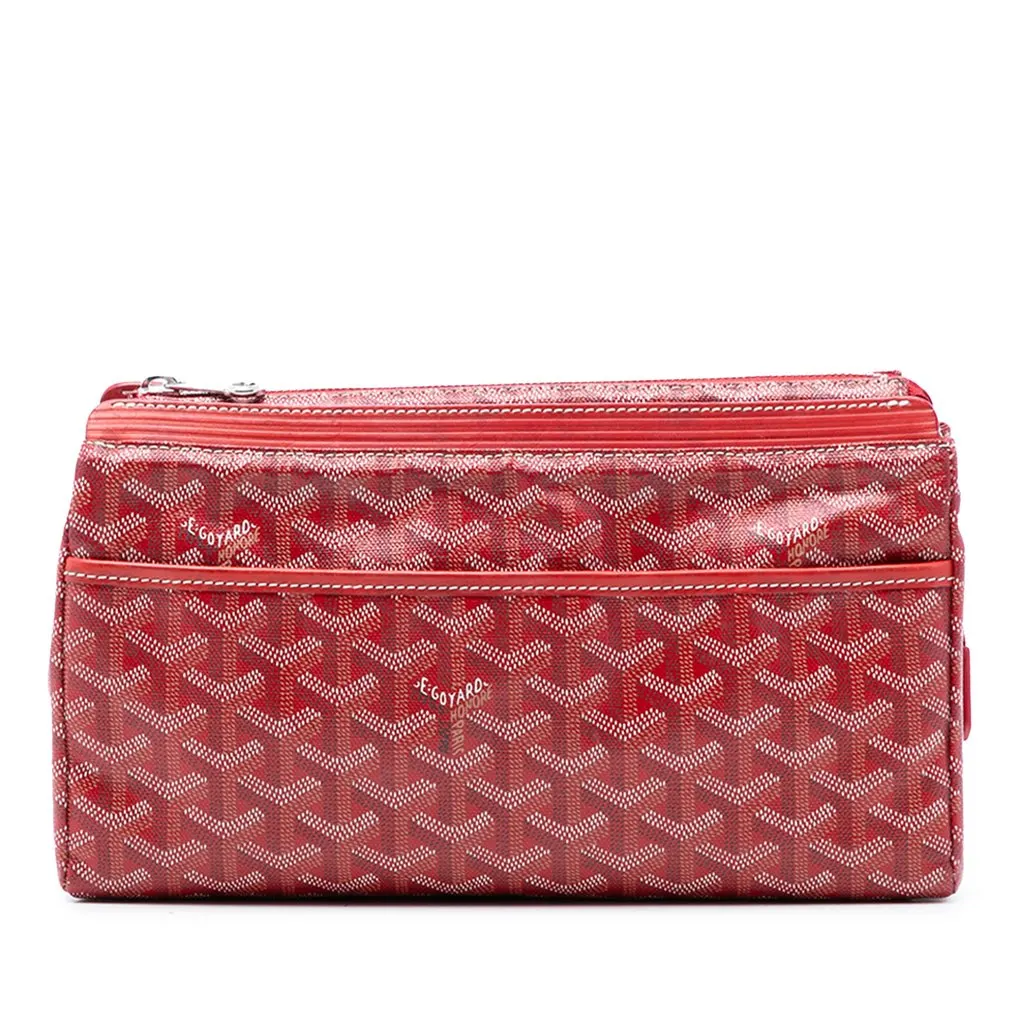 Goyard Goyardine Miroir Toiletry Pouch GM Red Very good - Front View