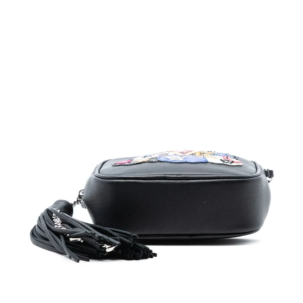 Saint Laurent Mini Embroidered Nappa Love Blogger Camera Bag Black Leather Very good - Inside View