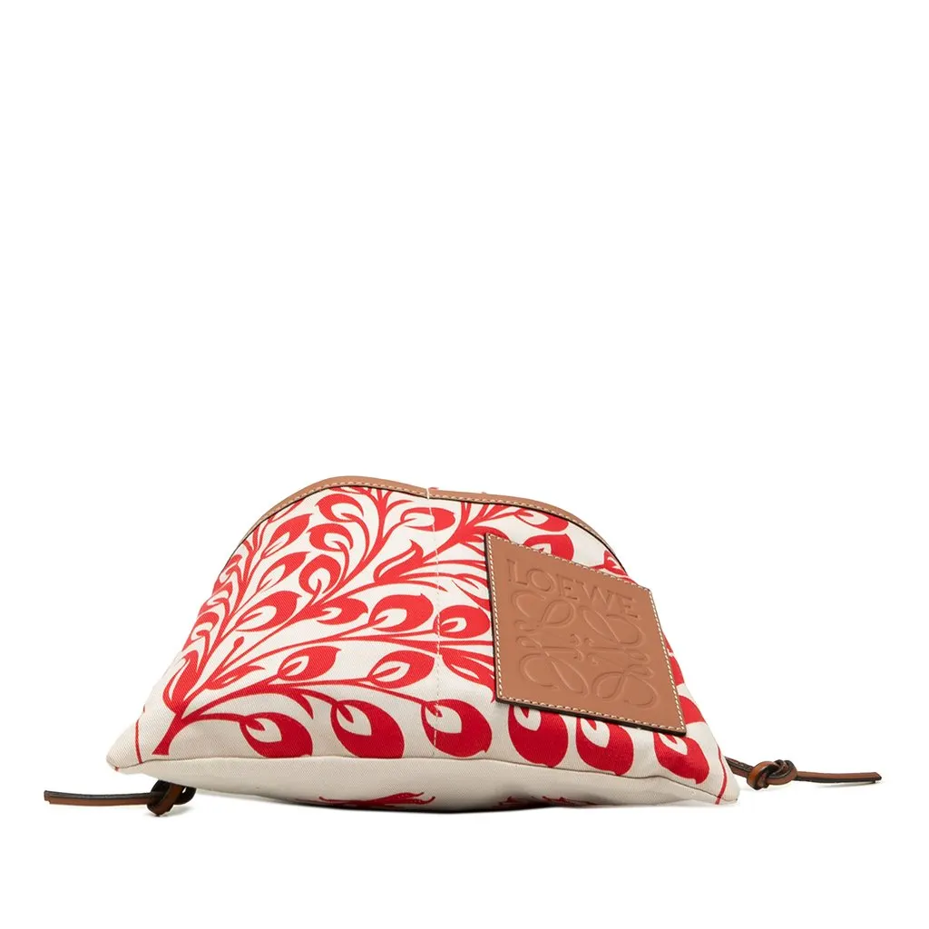 LOEWE William de Morgan Small Anagram Canvas Drawstring Crossbody White Very good - Inside View