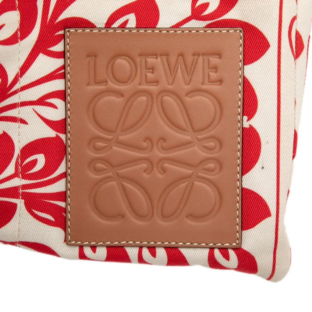 LOEWE William de Morgan Small Anagram Canvas Drawstring Crossbody White Very good - Box View