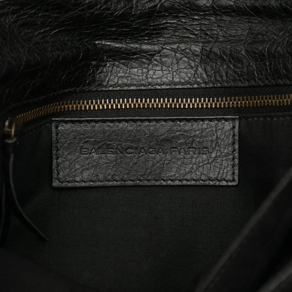 Balenciaga Lambskin Motocross Classic Envelope Clutch Black Leather Very good - Box View