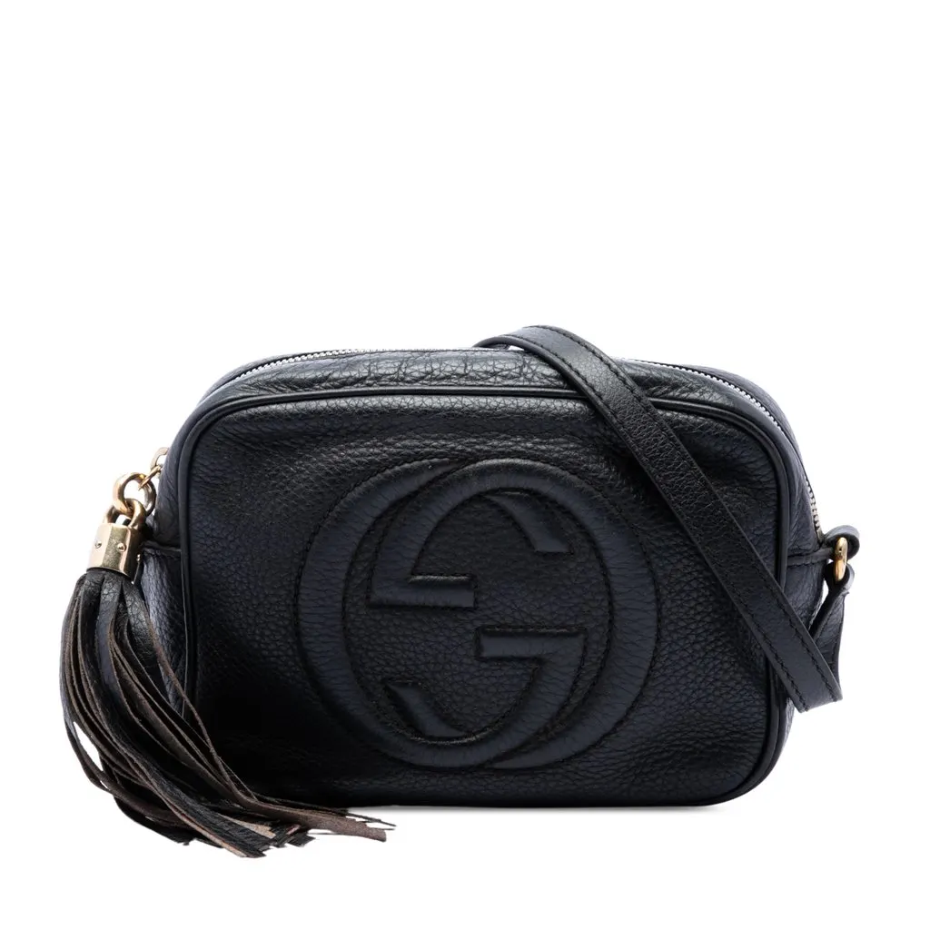 Gucci Calfskin Soho Disco Crossbody Black Leather Good - Front View