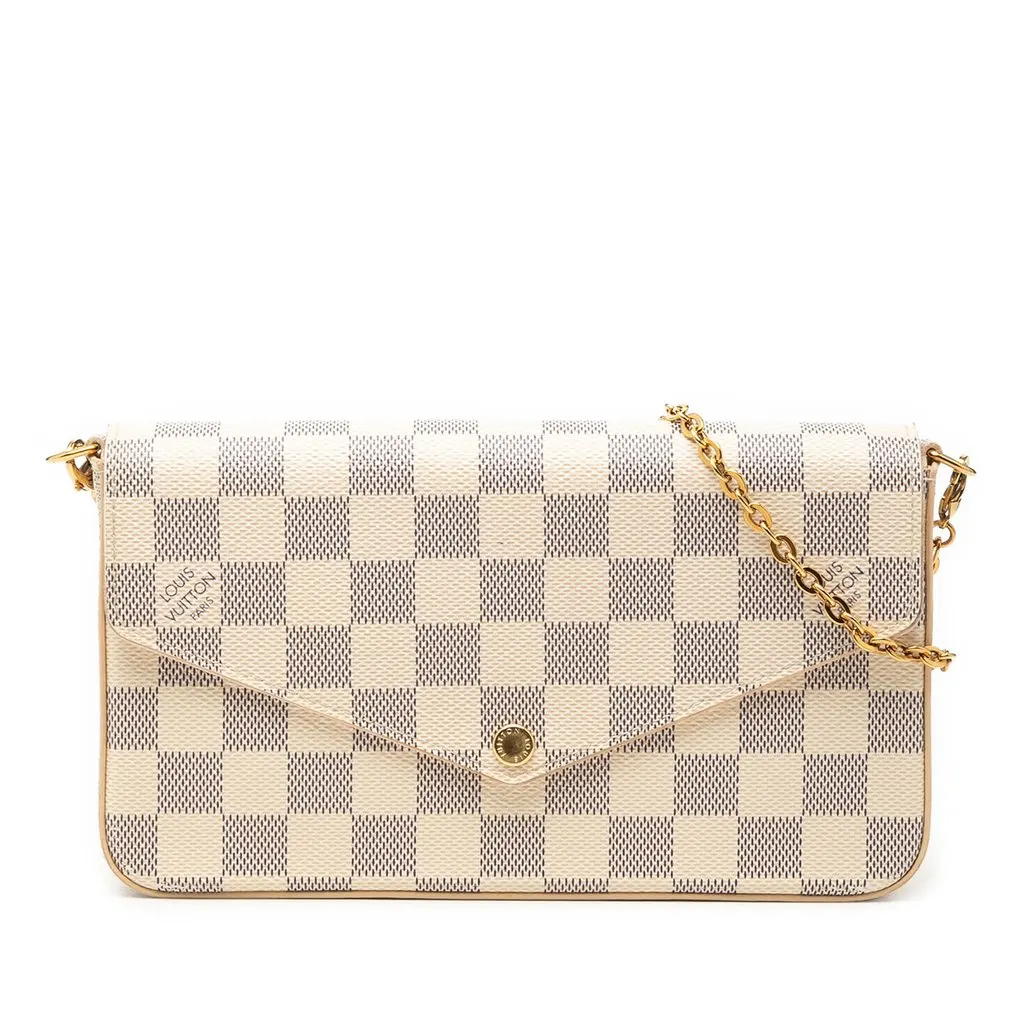Louis Vuitton Damier Azur Pochette Felicie White Very good - Front View