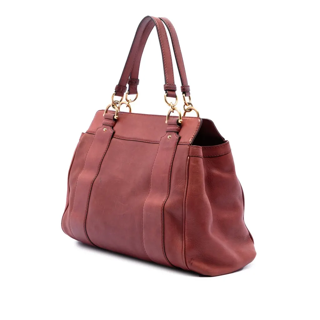 Gucci Calfskin Smilla Tote Red Leather Very good - Back View