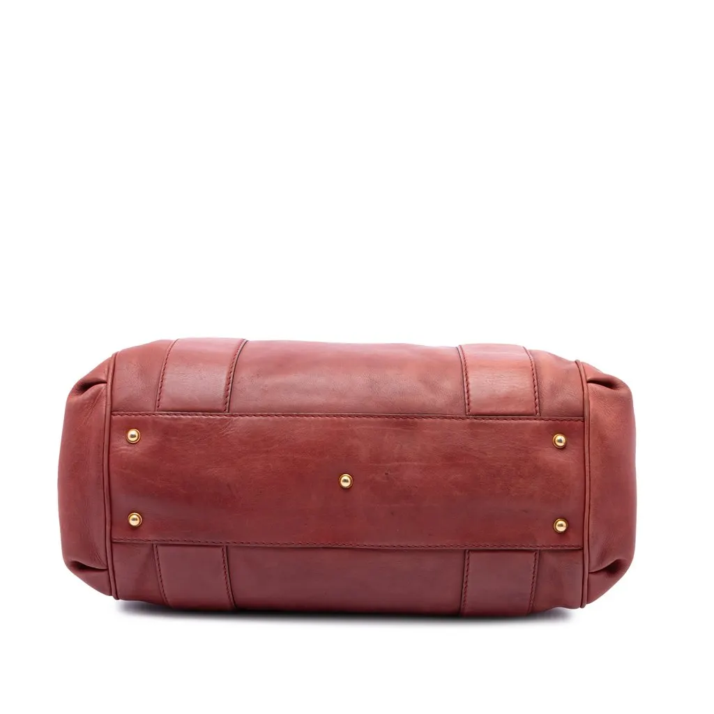 Gucci Calfskin Smilla Tote Red Leather Very good - Inside View