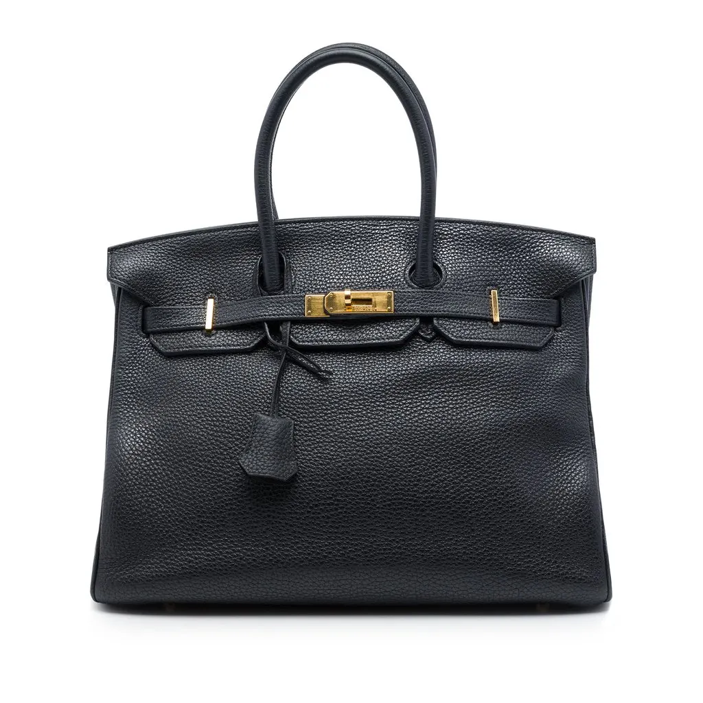 Hermès Togo Birkin Retourne 35 Black Leather Good - Front View